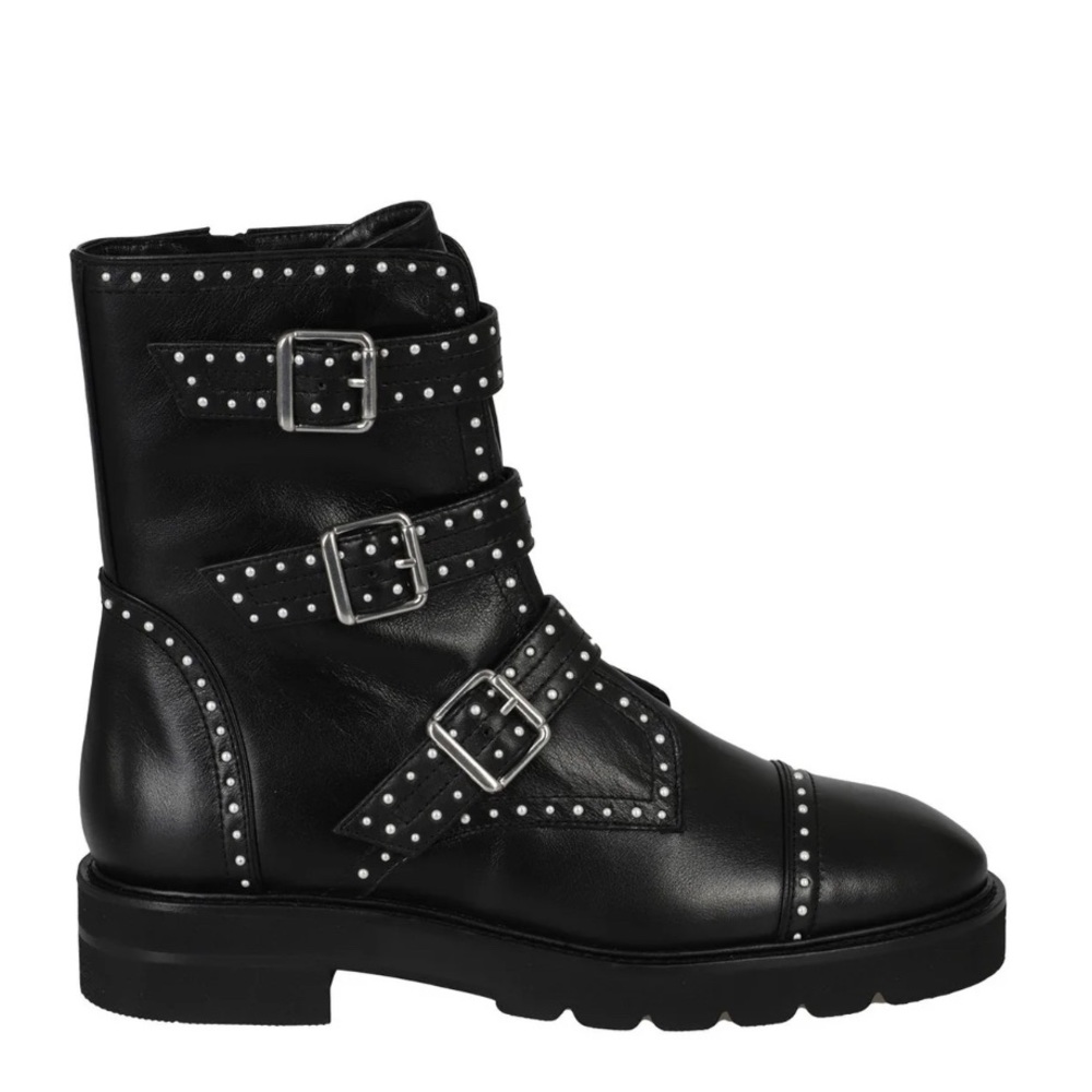 Stuart Weitzman Jesse Lift Studded Ankle Boots - pearl accents